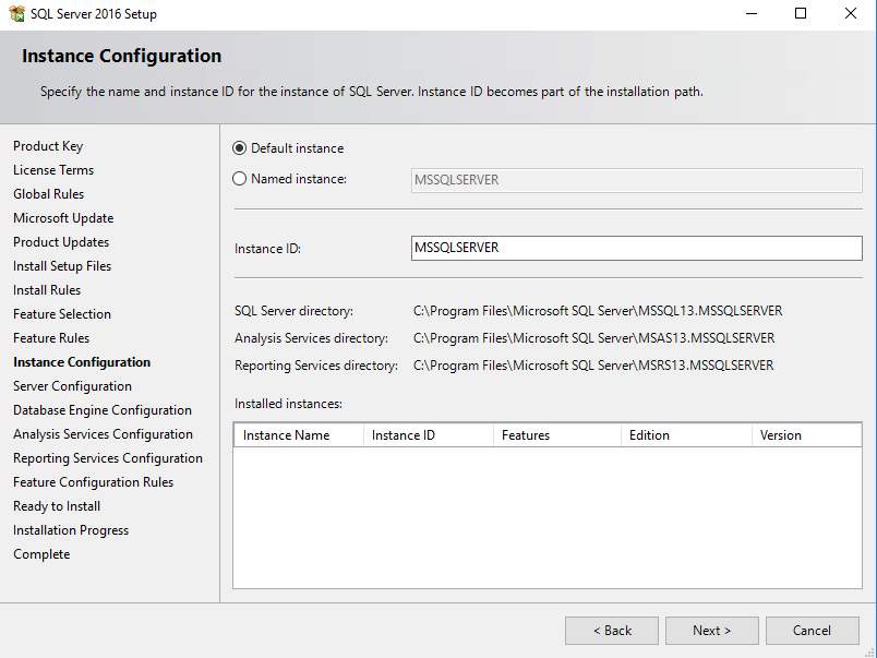 SQL Server Instance Configuratie