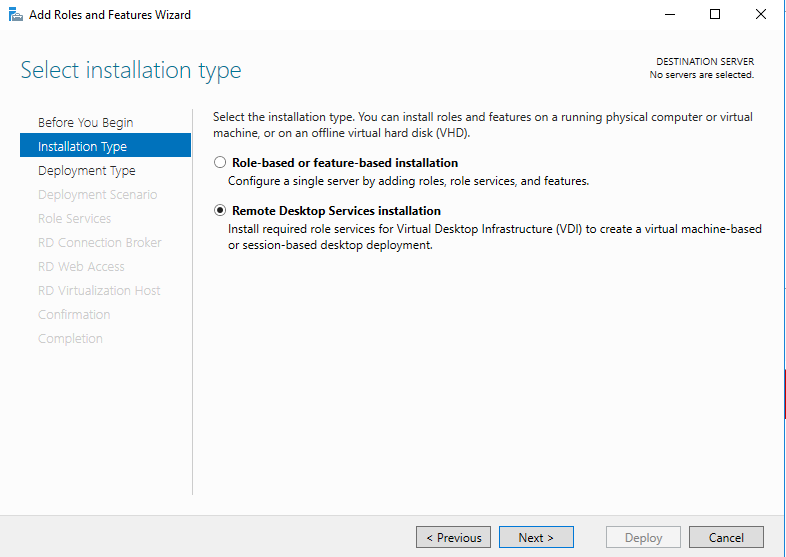 add roles features rds installation