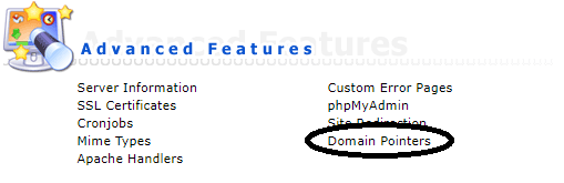 DirectAdmin domain pointers