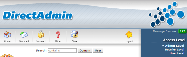 DirectAdmin Access Levels