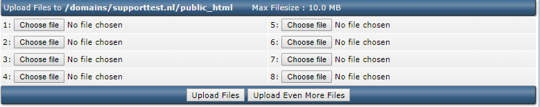 DirectAdmin upload files