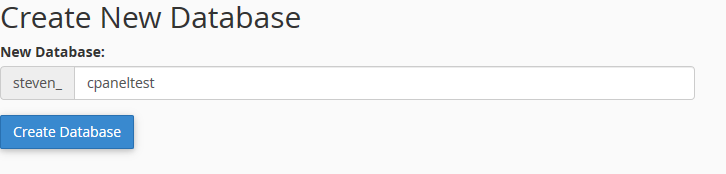 cpanel create database