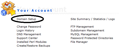 directadmin domain setup