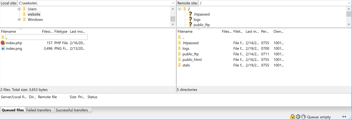 filezilla folder navigation