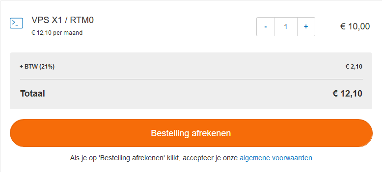 vps bestelling afrekenen
