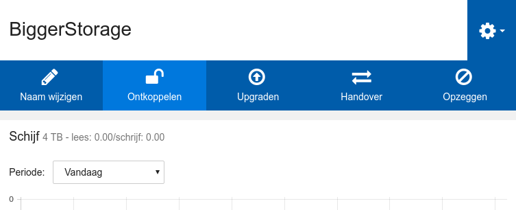 Ontkoppel je Big Storage menu-optie