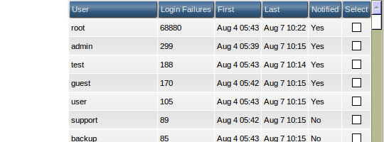 bruteforce log van DirectAdmin