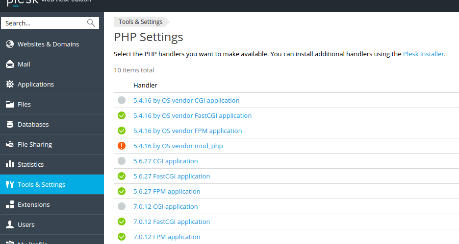 PHP Settings