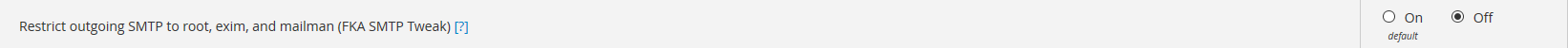whm tweak settings smtp restriction