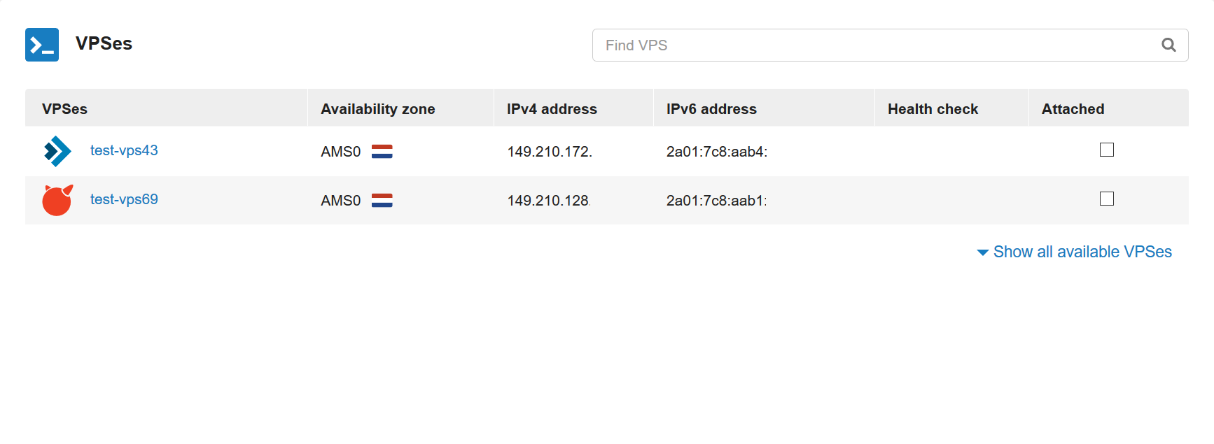 ha-ip pro attach VPS's