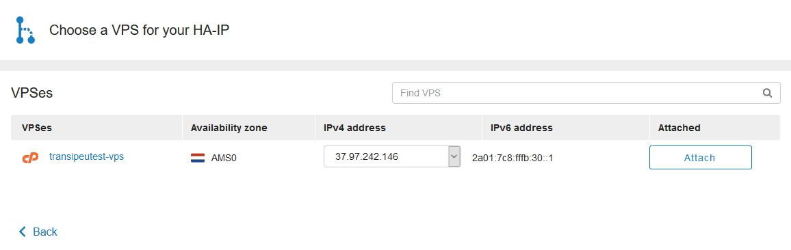 haip attach vps