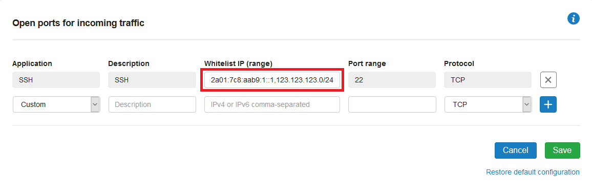 vps firewall whitelist
