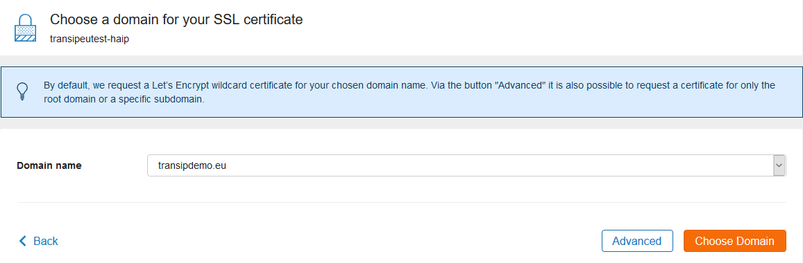 cp vps ha-ip lets encrypt choose domain