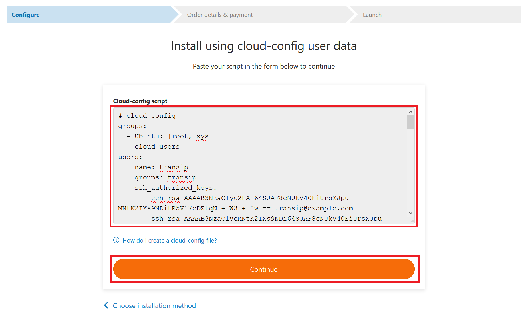 vps fast installs cloud config data