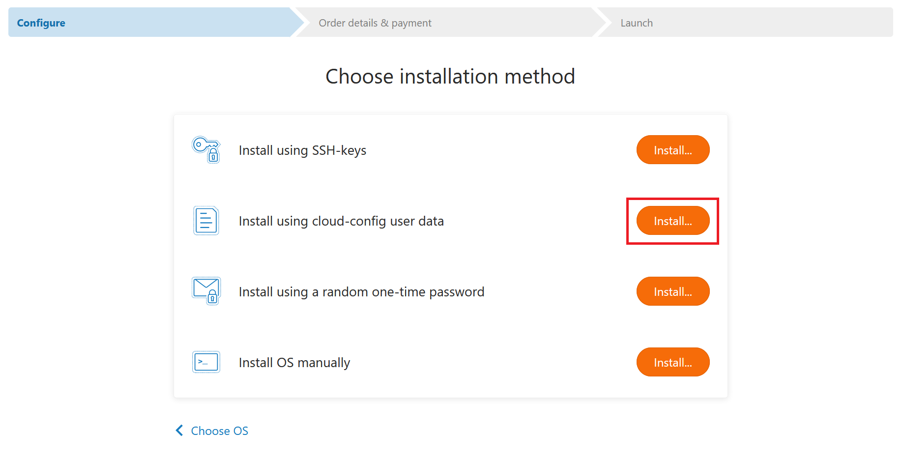 fast install methods cloud config