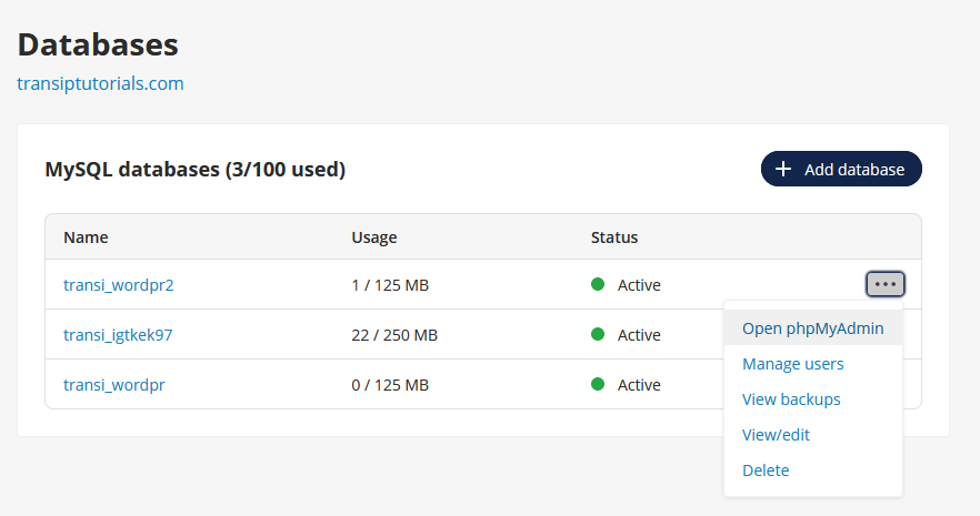 Database overview