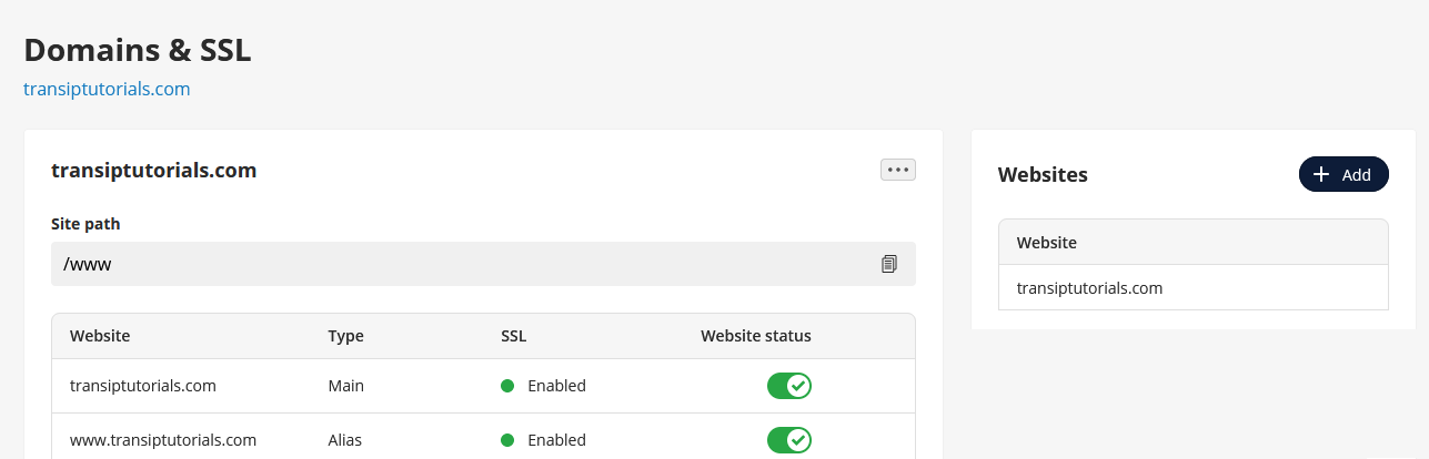 create a subdomain