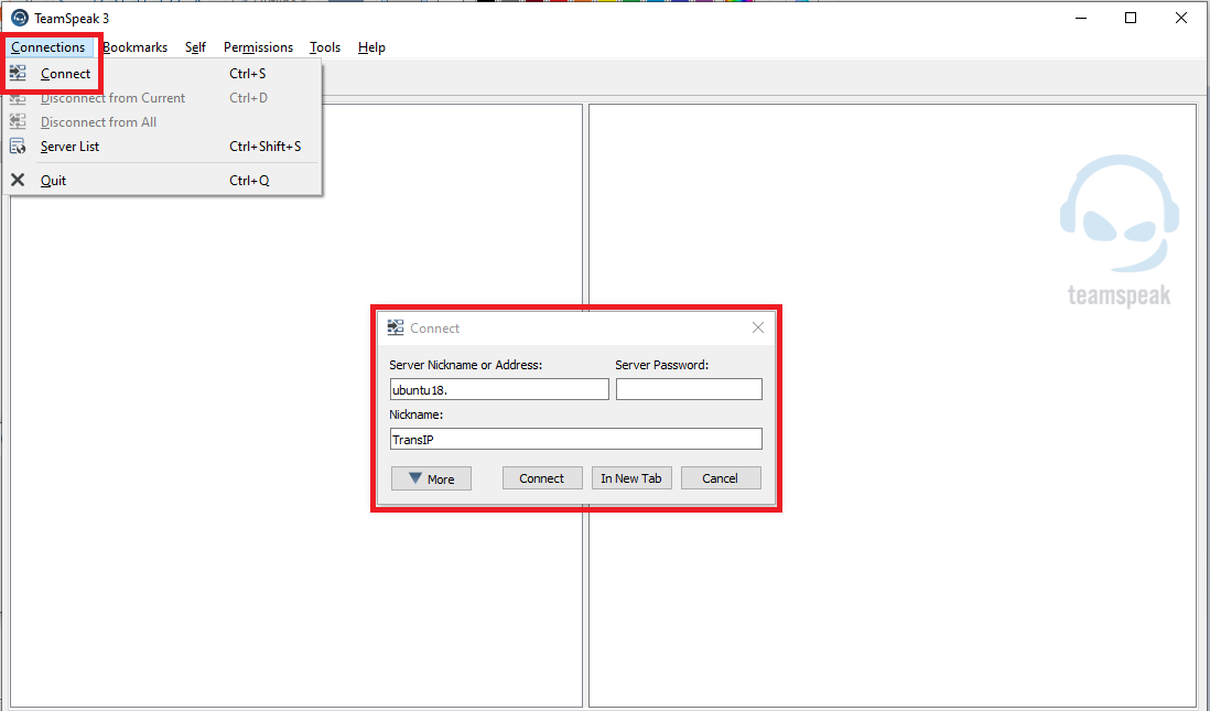 teamspeak connect