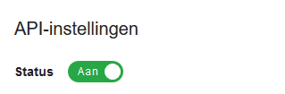 cp api instellingen status aan