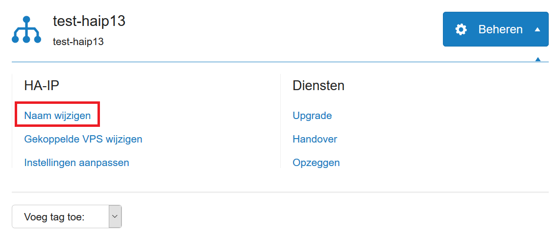 Verander de naam van jouw HA-IP