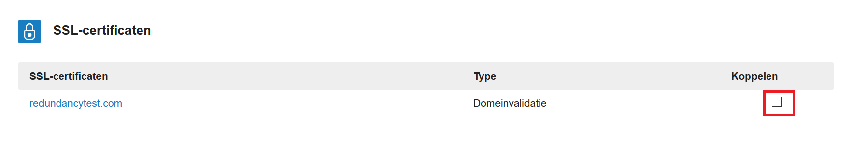 overzicht voor HA-IP beschikbare SSL-certificaten