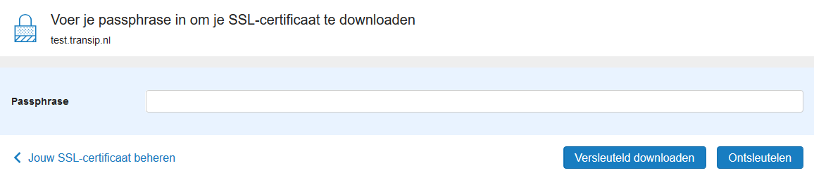 ssl certificaat downloaden en ontsleutelen