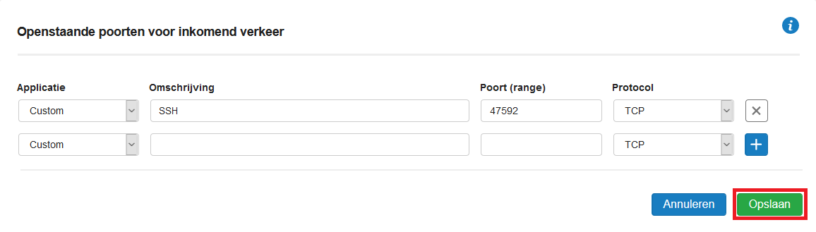 vps firewall custom ssh poort