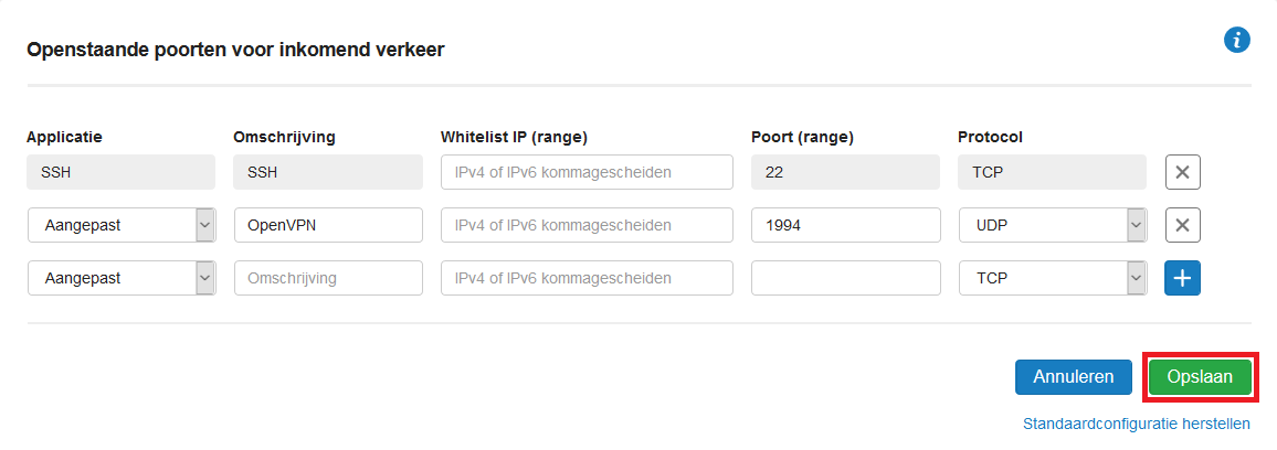 cp vps firewall custom poort