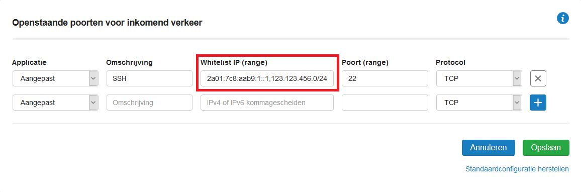 control panel vps firewall whitelist