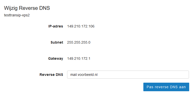 afbeelding reverse DNS instellen