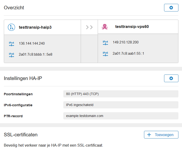 haip overzicht gekoppelde vps