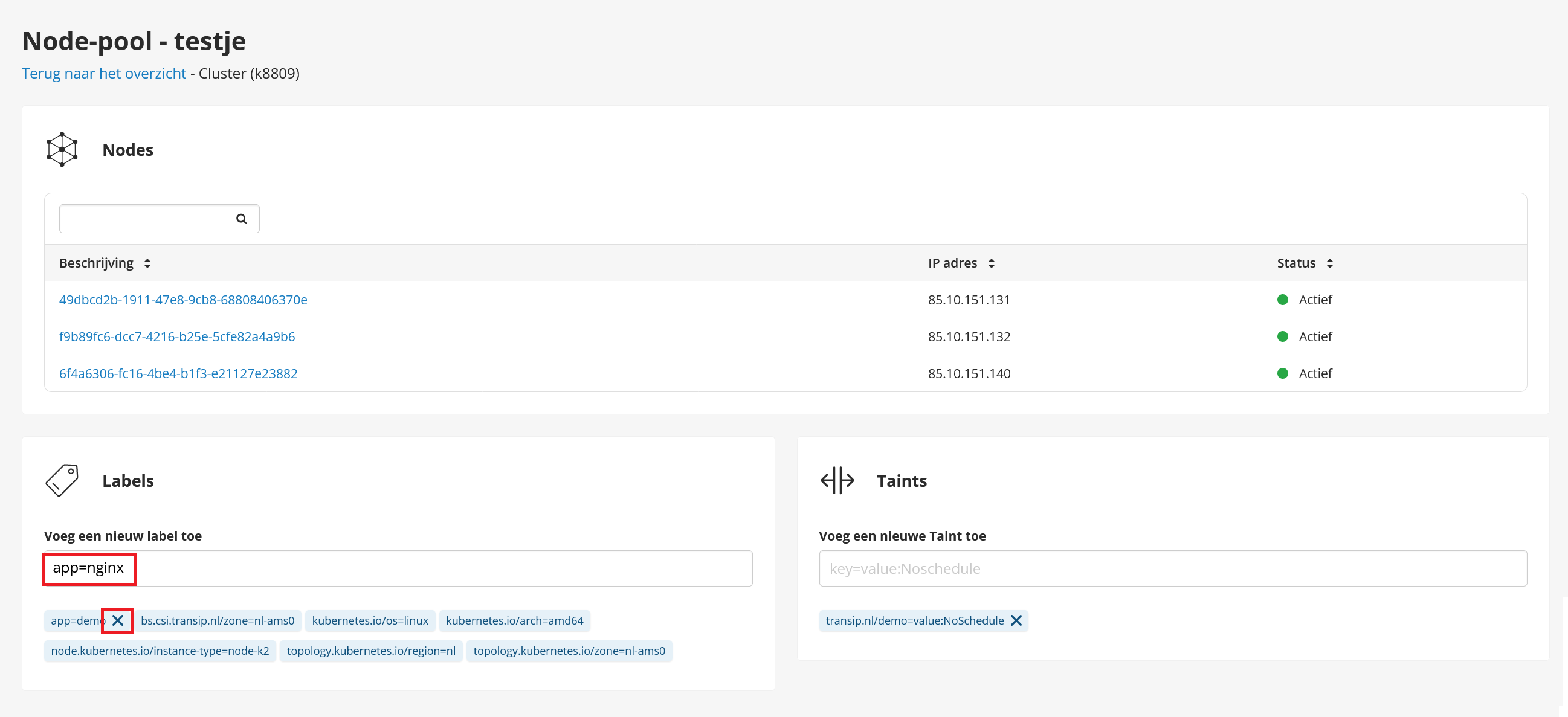 cp k8s node pool overview label
