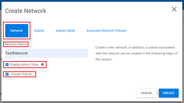 create network network name