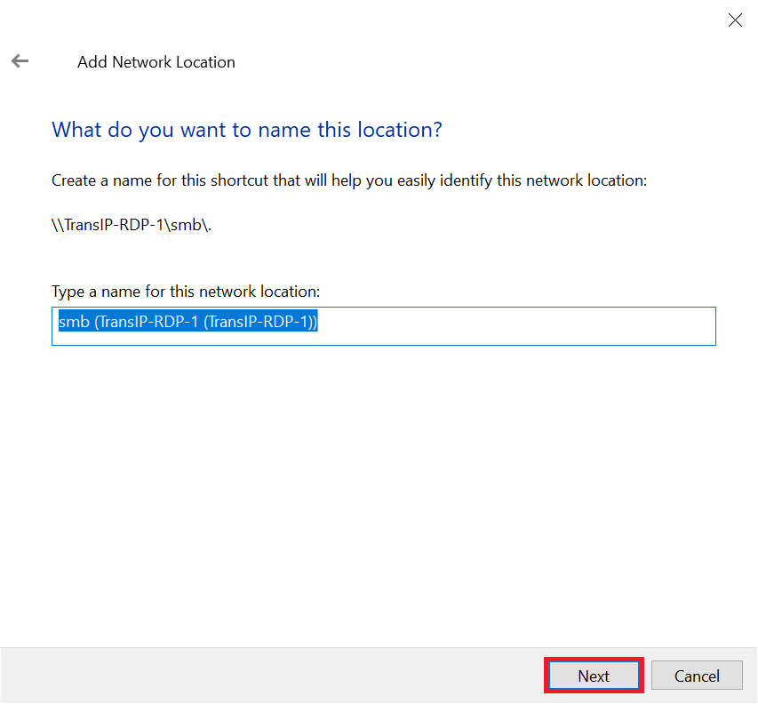 add network location name