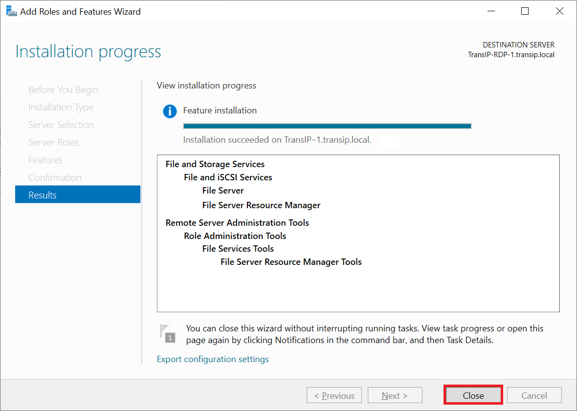 add role iscsi results