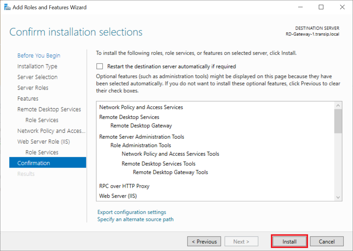add role rd gateway confirmation