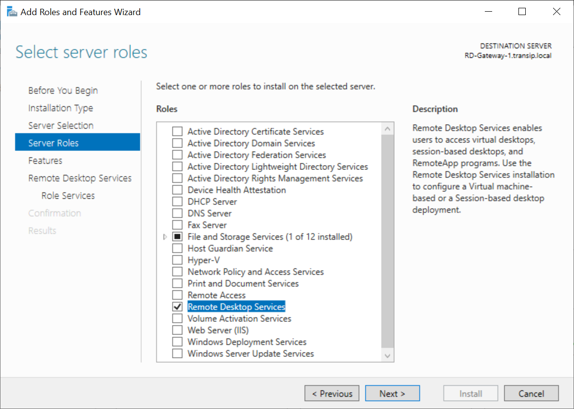 add role remote desktop services