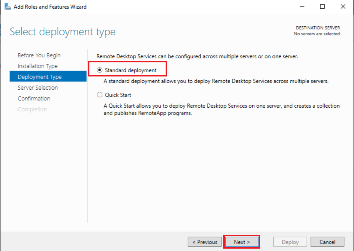 add roles features rds deployment type