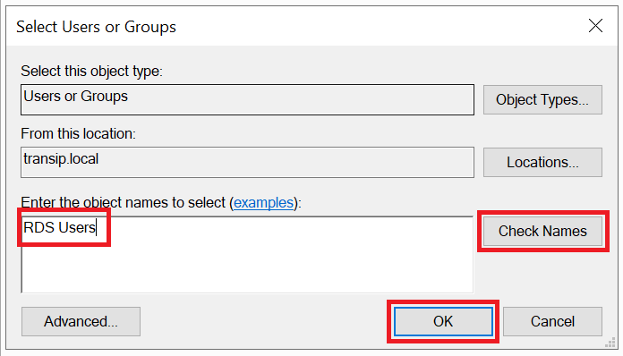 create collections select user group