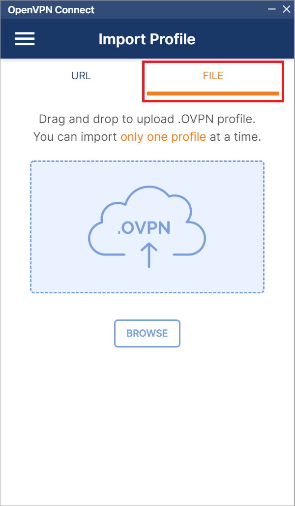 openvpn connect select file