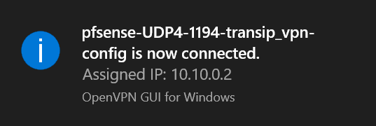 openvpn connected