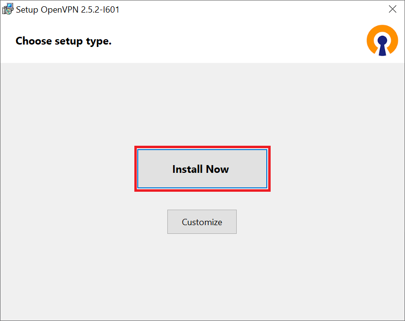 OpenVPN setup type install now