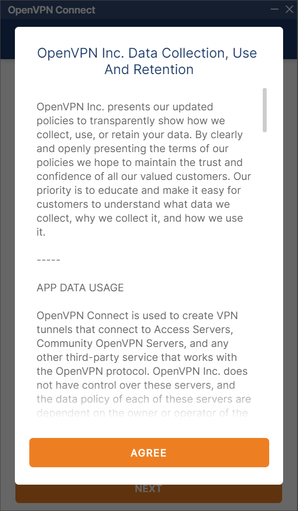 openvpn usage agreement