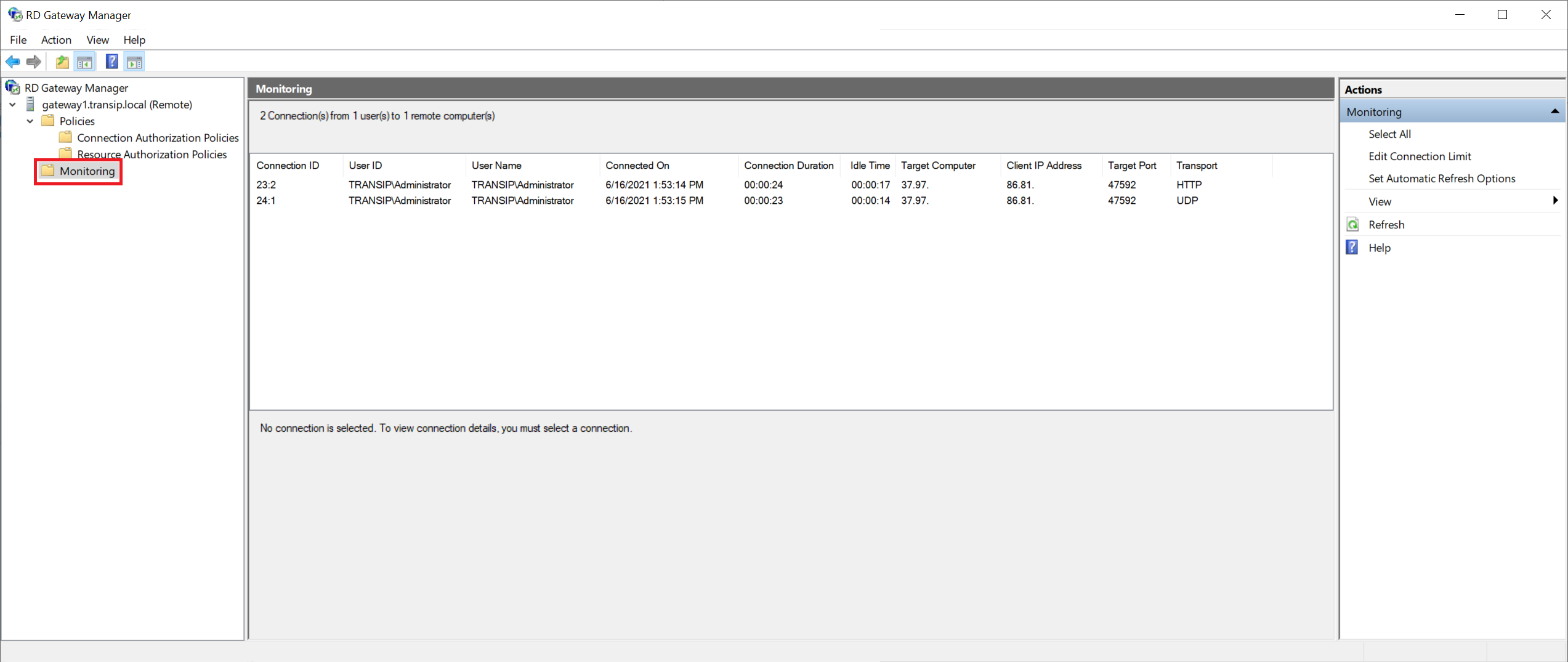 rd gateway manager monitoring