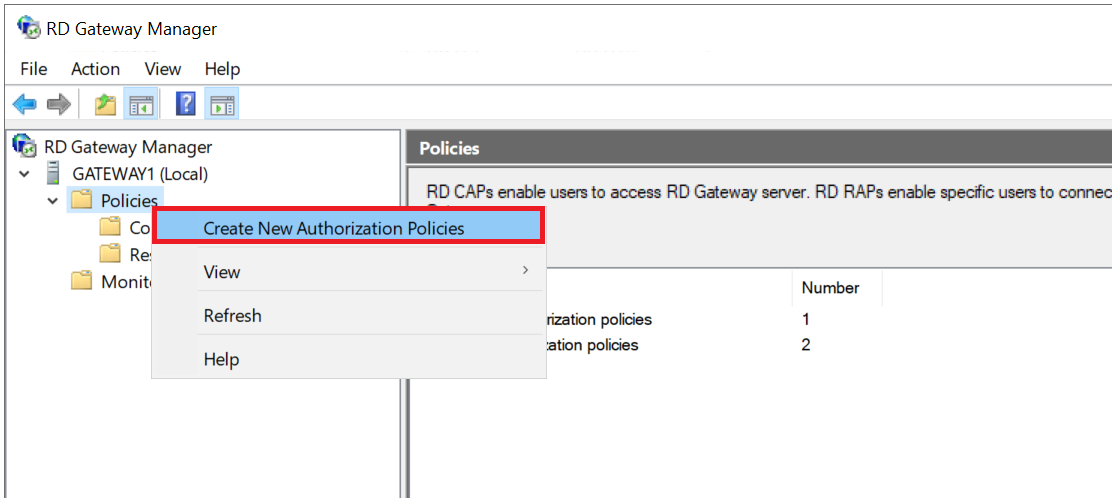 rd gateway manager new authorization policies
