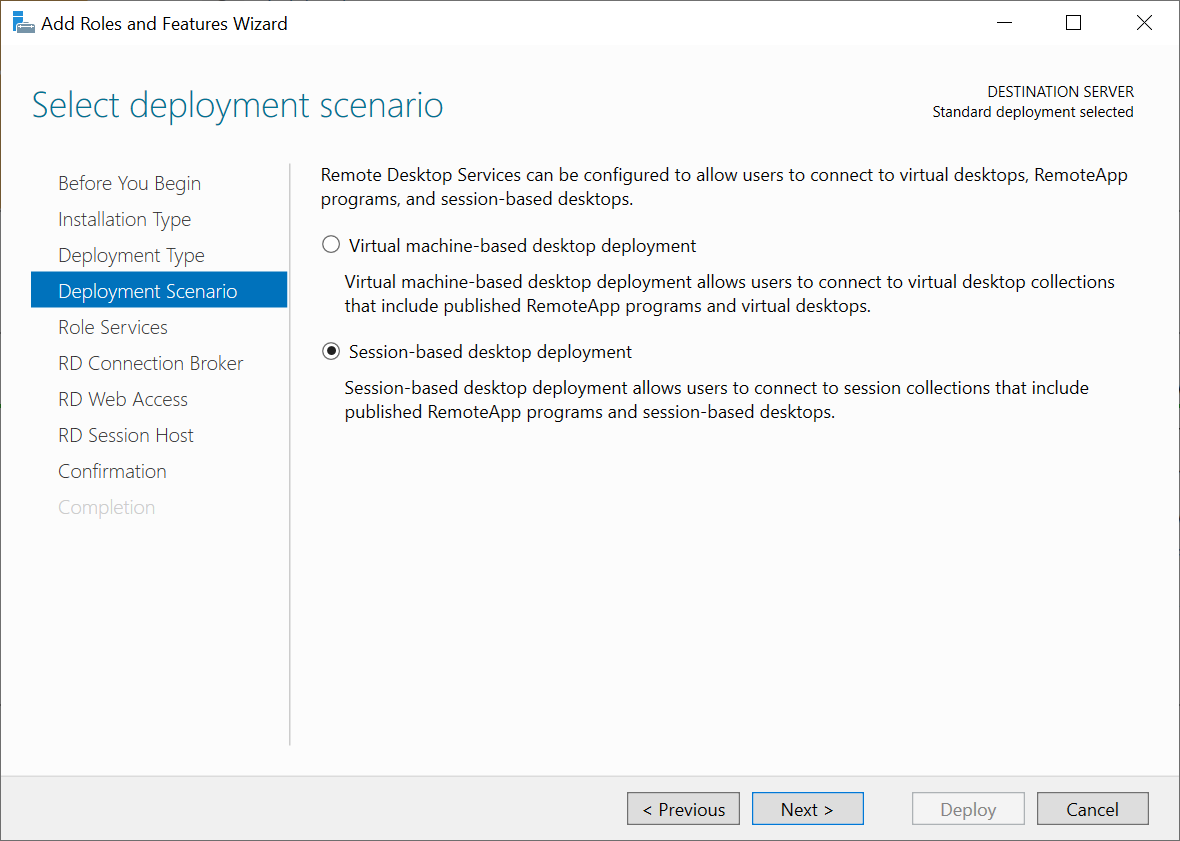 rds deployment scenario