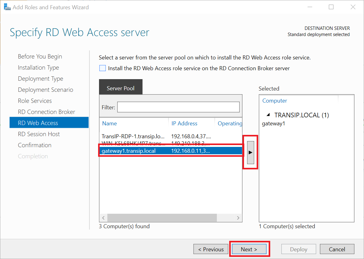 rds deployment web access