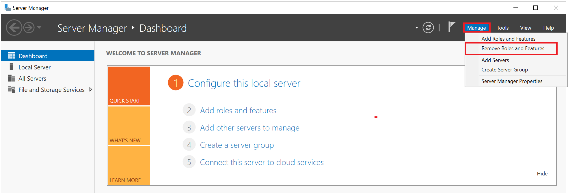 server manage remove roles and features