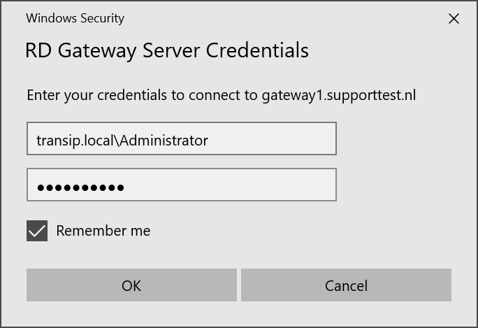 windows security rd gateway credentials