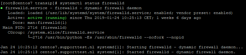 centos 7 firewalld status